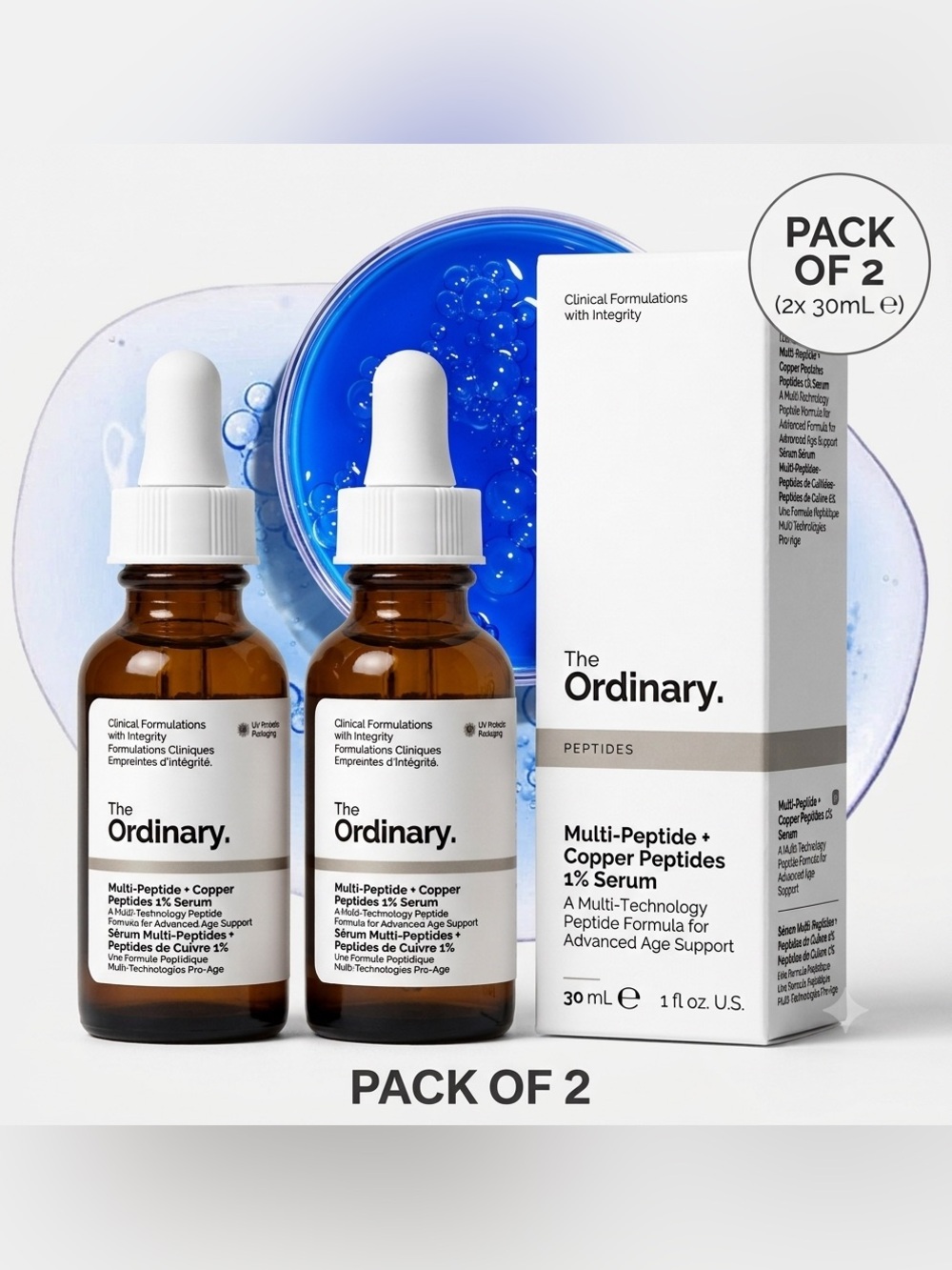 The Ordinary Multi-Peptide + Copper 1%, Buffet GHK-Cu Anti-Aging Serum Fine Line